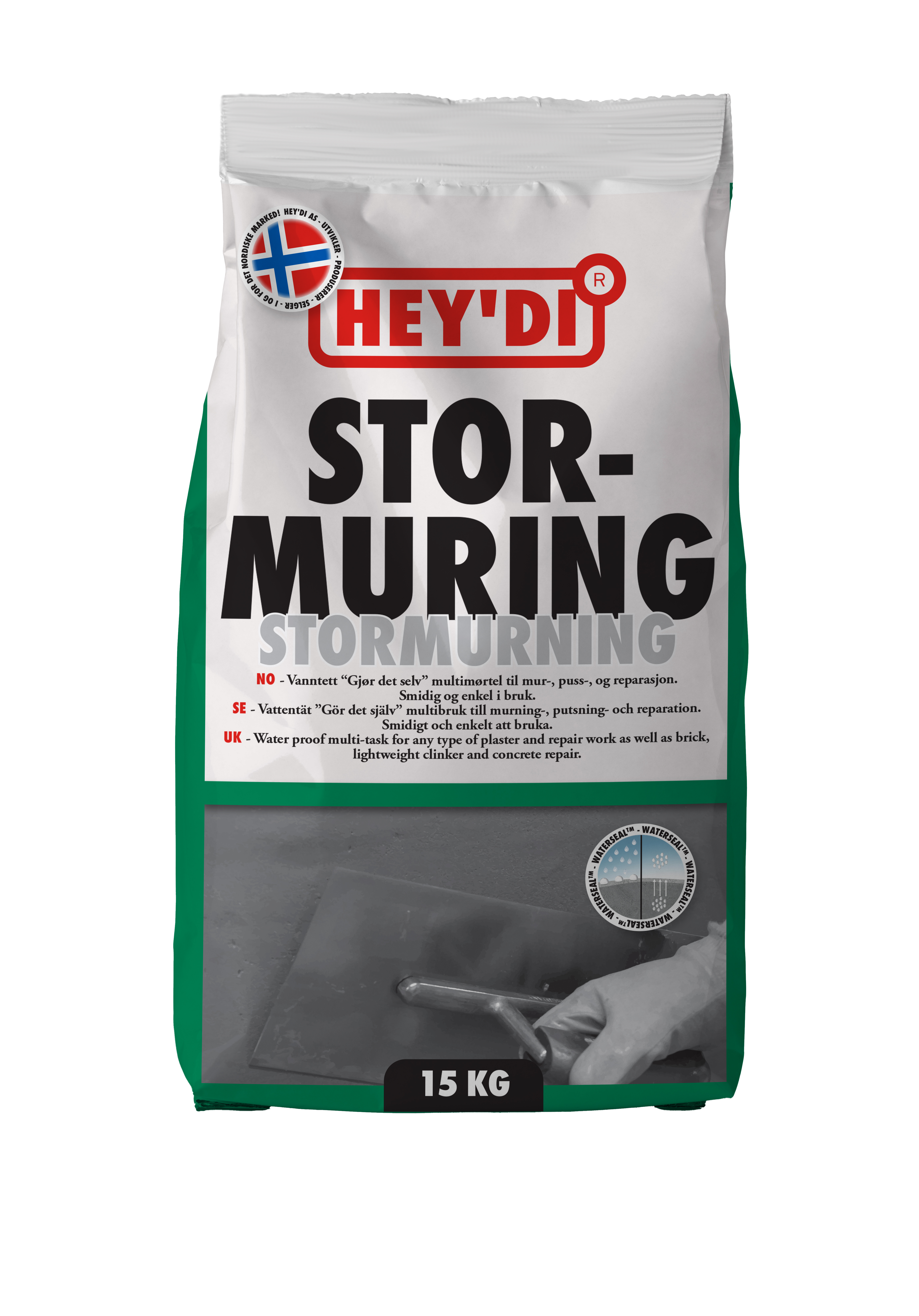 MØRTEL STORMURING 15KG HEYDI